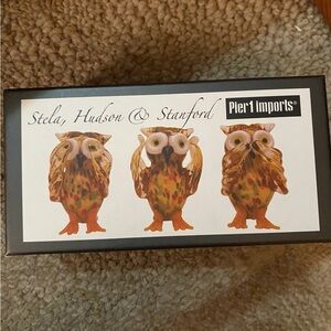 Pier 1 Imports Owl Figurine Set NEW!!